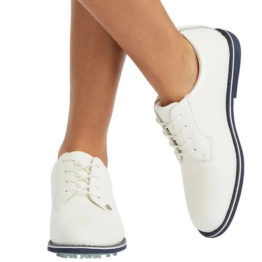 G/Fore Women's Gallivanter Spikeless Golf Shoes White Leather Lace Up 8.5 NEW